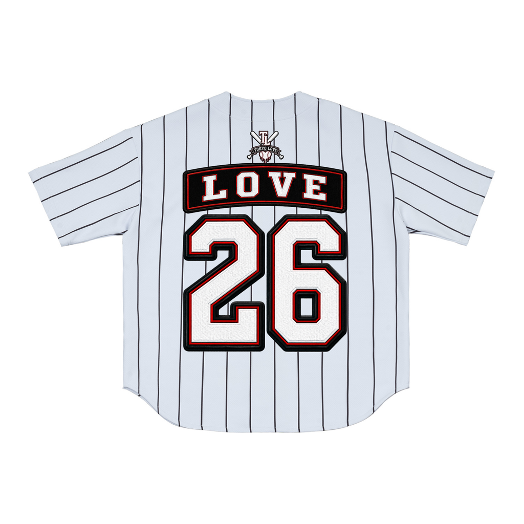 Pinstripe Button Up Baseball Jersey