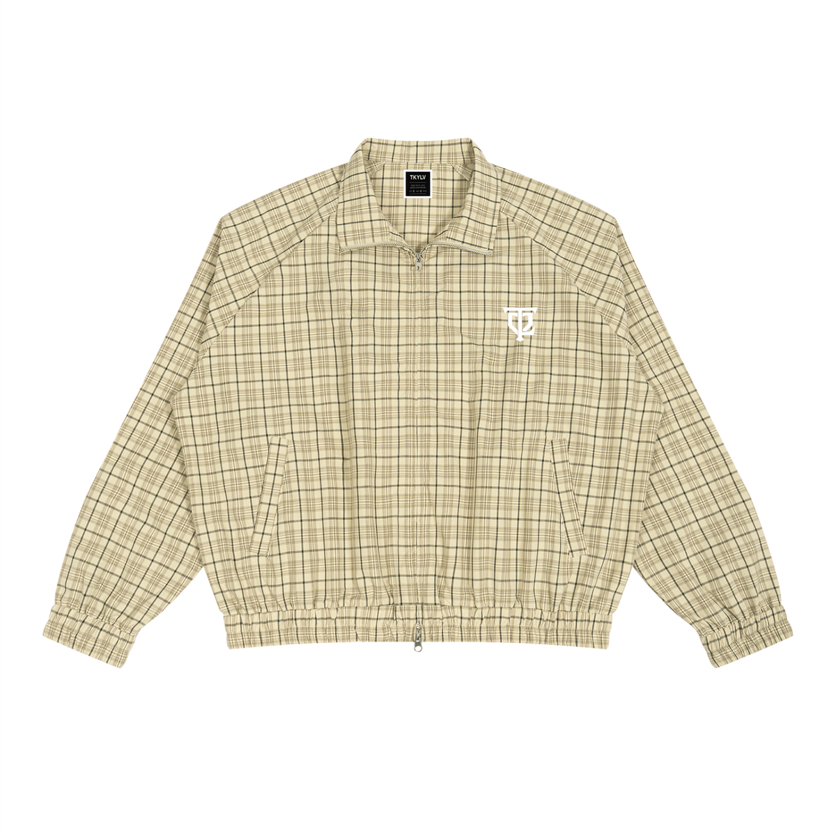 Plaid Full-Zip Track Jacket