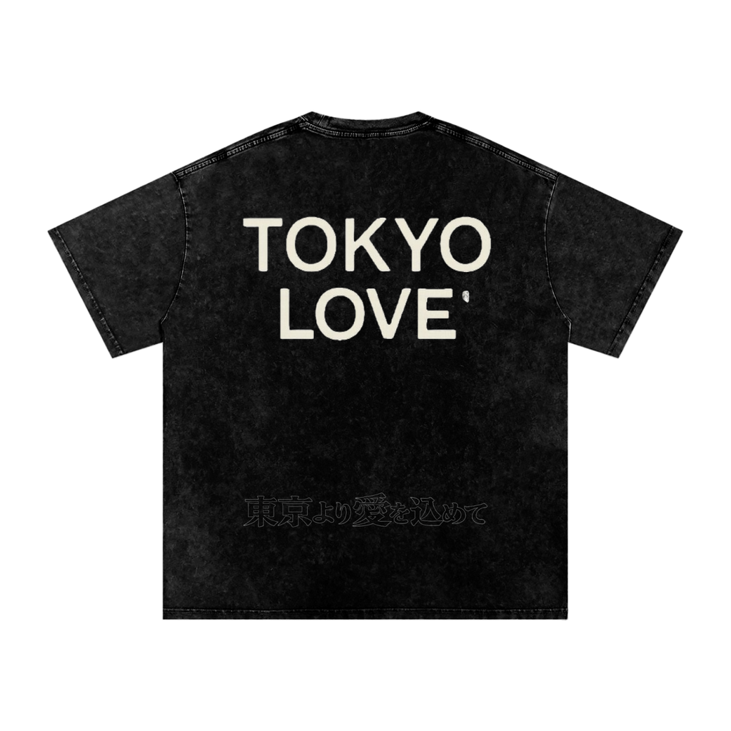 Snow Washed Oversized Cotton T-Shirt