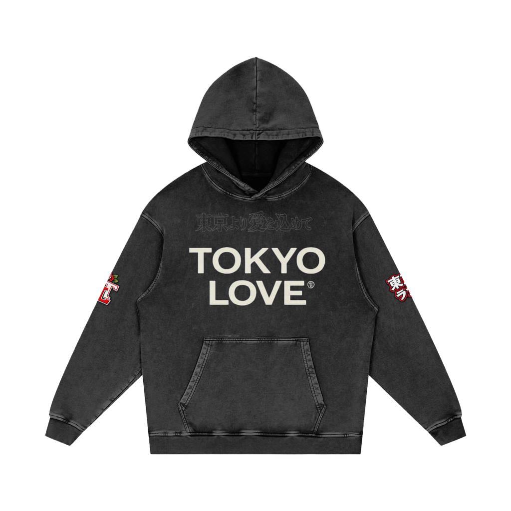 Snow Washed Loose Cotton Hoodie