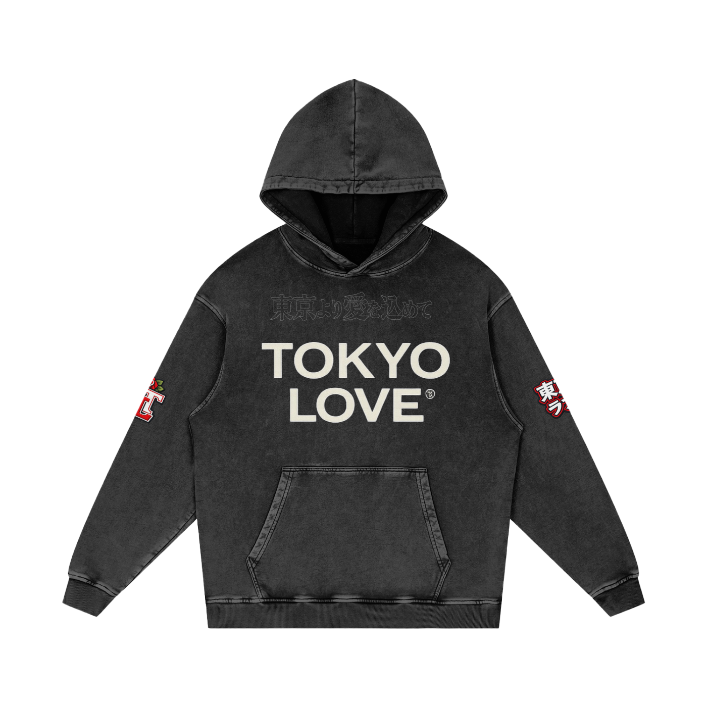 Snow Washed Loose Cotton Hoodie