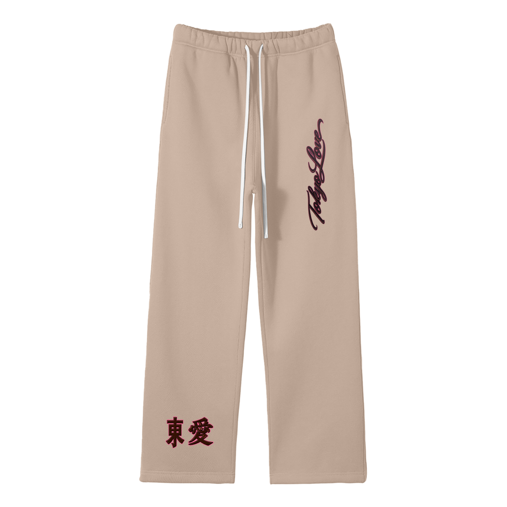 Unisex Solid Color Fleece Straight Leg Pants