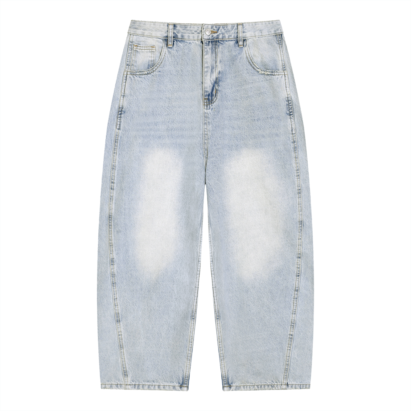 Men's Retro Wash Barrel Jeans