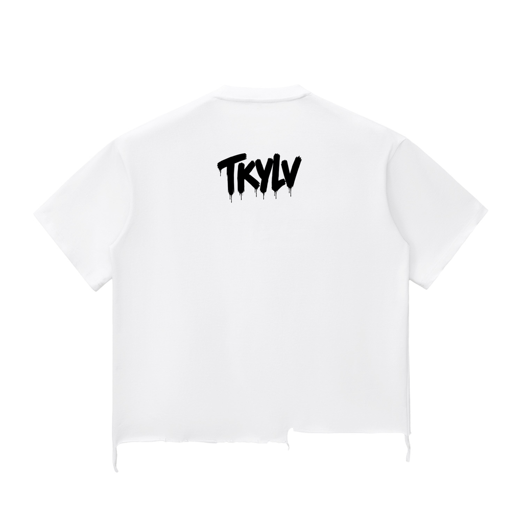 Snow Wash Raw-Hem Boxy T-shirt