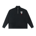 Half-Zip Rolled Edge Sweatshirt