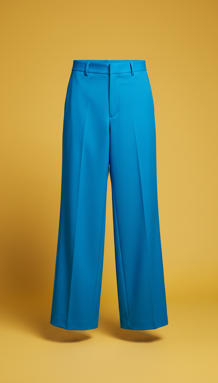 Wide-Leg Technical Trousers Electric Blue
