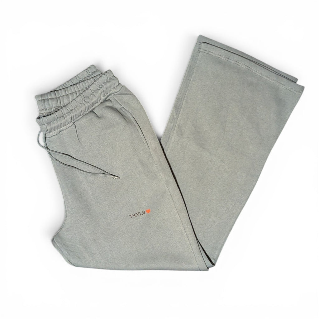 Olive Stkd Flare Sweats