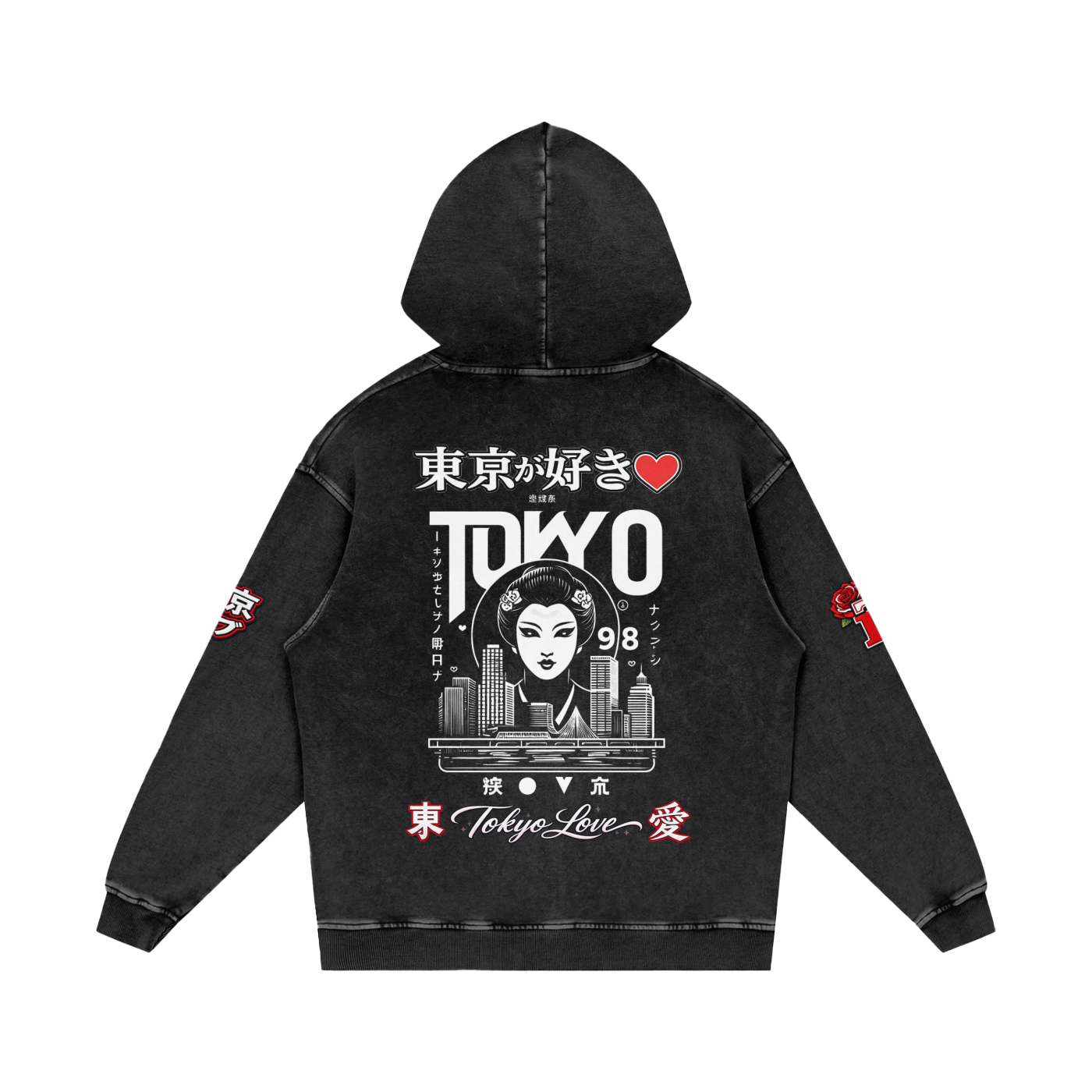 Snow Washed Loose Cotton Hoodie