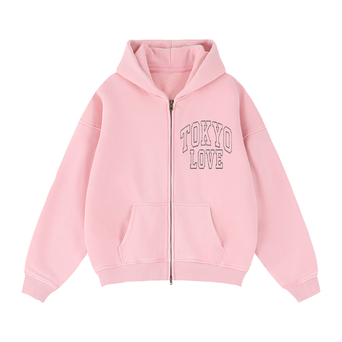 Zip-Through Boxy Fleece Hoodie