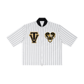 Unisex Striped Full-Zip Baseball Jersey